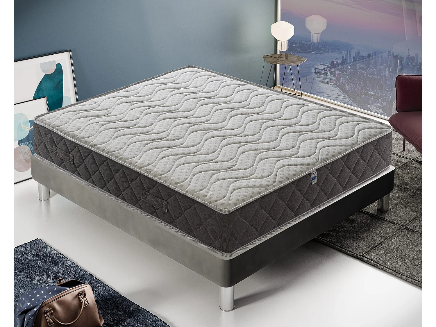 Materac 160×200 – Pianka Memory – Grubość 21 cm – Srebrny Bezpieczny 4378627