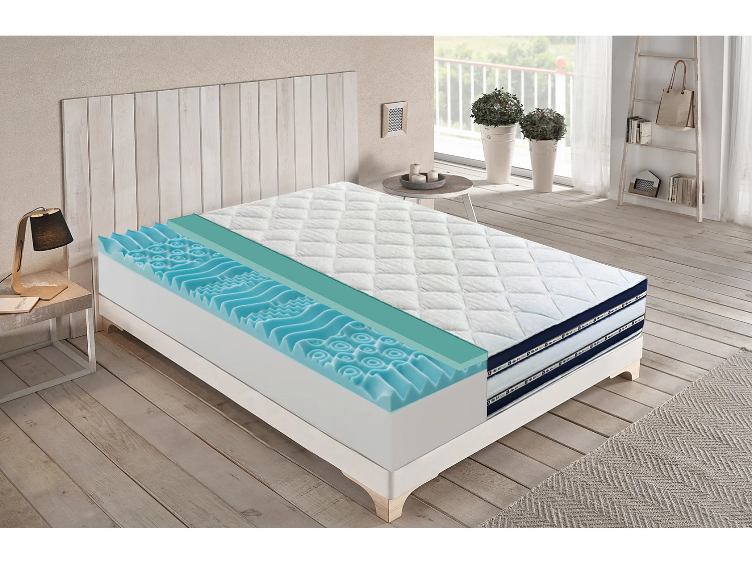 Materac piankowy 160x190 cm - pianka memory - grubość 25 cm 4378634 - obrazek 1