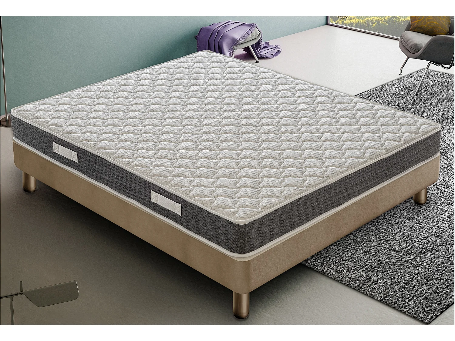 Materac kieszeniowy 200x200 cm - Pianka HR - Grubość 21 cm - Model Luna 4378836 - obrazek 1