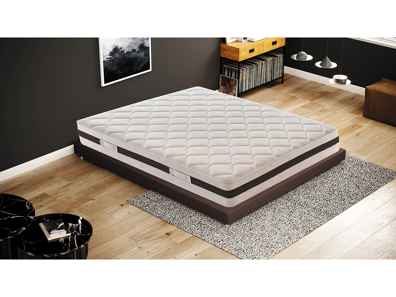 Materac kieszeniowy 160x200 cm - pianka HR - grubość 21 cm 4378871 - obrazek 1