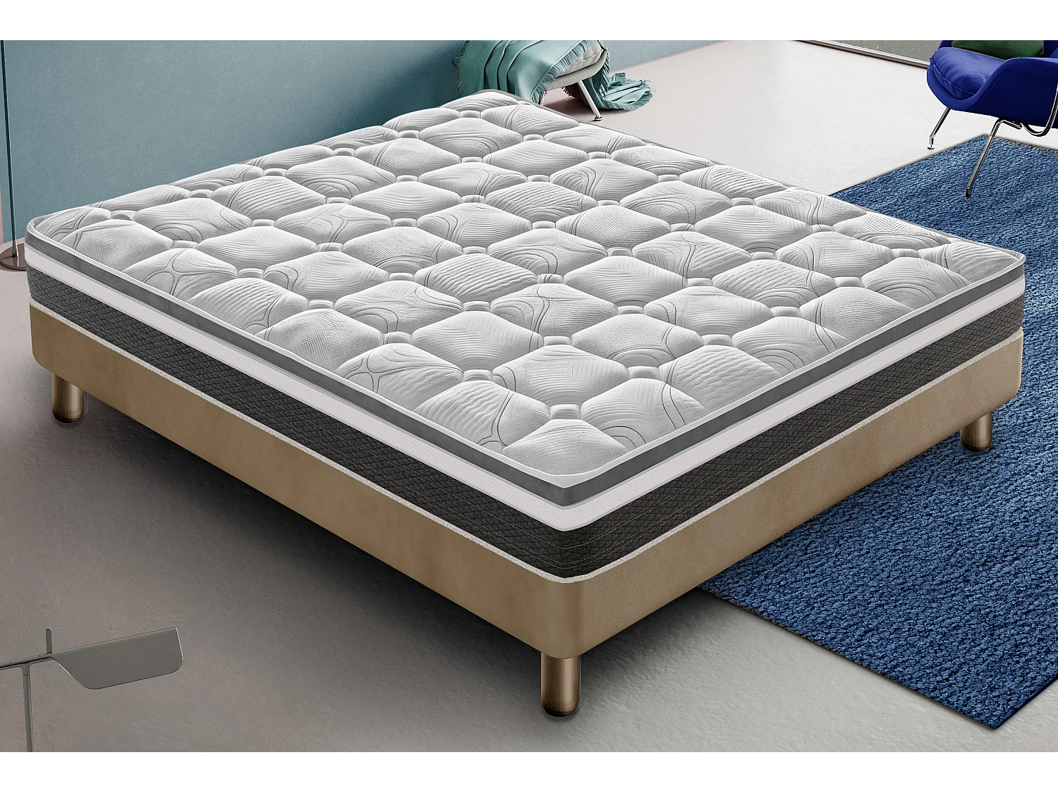 Materac piankowy 140x200 cm Pianka memory Grubość 20 cm Wysoka gęstość 4378936 - obrazek 1