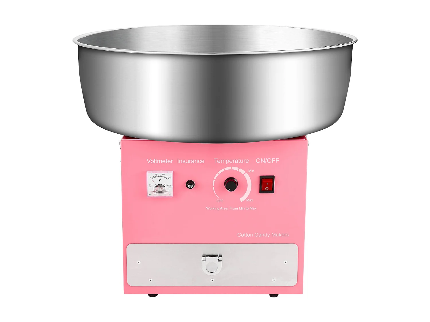 Maszyna do Waty Cukrowej SucceBuy, Elektryczna 1000 W, Komercyjna, Miska ze Stali Nierdzewnej 52 cm, Łyżka/Szuflada, Urodziny/Impreza, Różowa 4385311