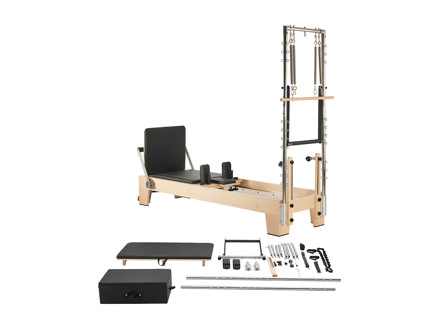 Maszyna do Pilatesu SucceBuy Pilates Reformer Drewniana Maszyna do Pilatesa z Oporem do Siłowni Domowej 4385549 - obrazek 1