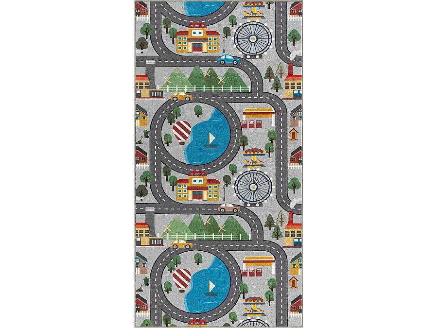 Dywan Happy Life Zabawy - Szary - 100x200 cm 4404737 - obrazek 1