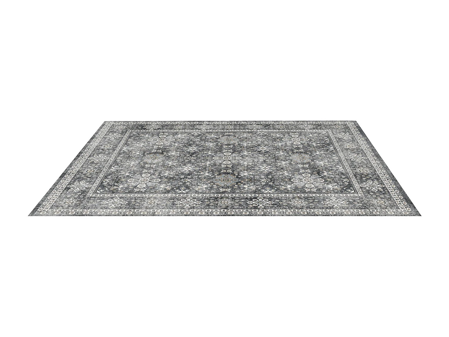 Dywan do Salonu SucceBuy, 2,4 x 3 m, Duży Dywan do Sypialni, Zmywalny i Antypoślizgowy, Miękki i Wygodny, Styl Vintage, do Sypialni, Gabinetu, Przedpokoju, Szary 4422458 - obrazek 1