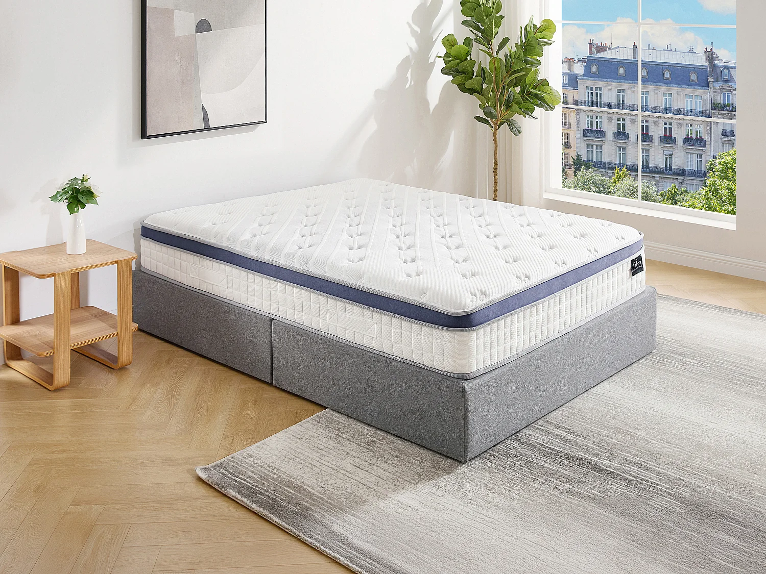 Materac 180 x 200 cm hybrydowy z 7 strefami kieszeniowymi, pianka termoelastyczną o grub. 25 cm - MALAO od PALACIO 3782427 - obrazek 1