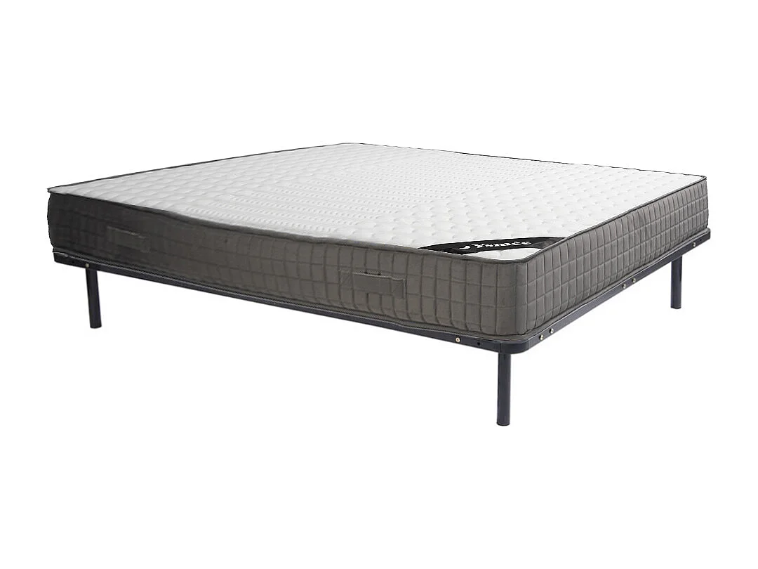 Zestaw 160 x 200 cm stelaż listwowy + materac piankowy z pamięcią kształtu 11 stref gr.22cm – DANEVO od YSMÉE 4466094