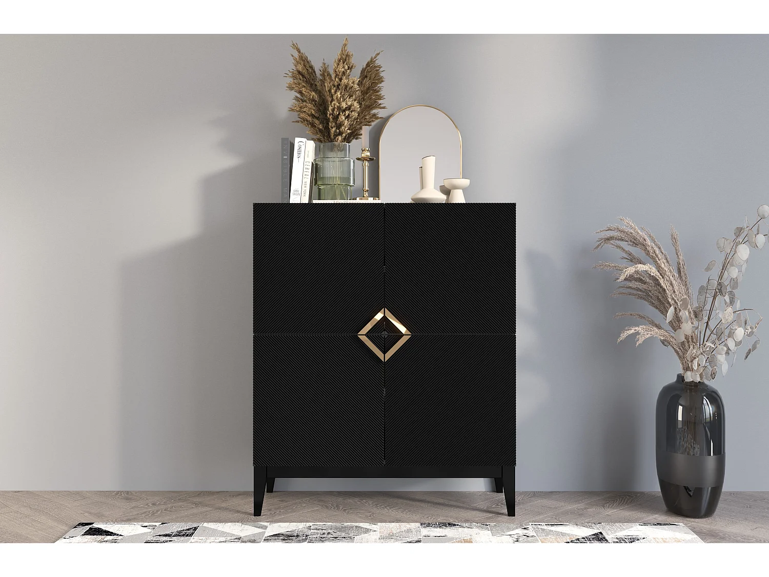 Drewniana komoda Visby DEMI HIGH / kolor czarny 2741729 - obrazek 1