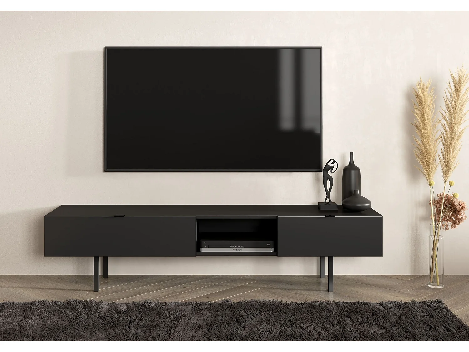 Czarna szafka RTV z szufladą Skandica MYWAY / szer. 180 cm 2919341 - obrazek 1