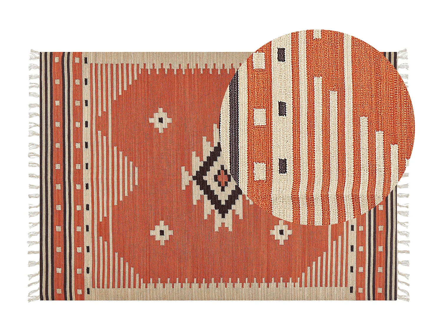 Dywan bawełniany kilim 160 x 230 cm pomarańczowy GAVAR 1371253 - obrazek 1