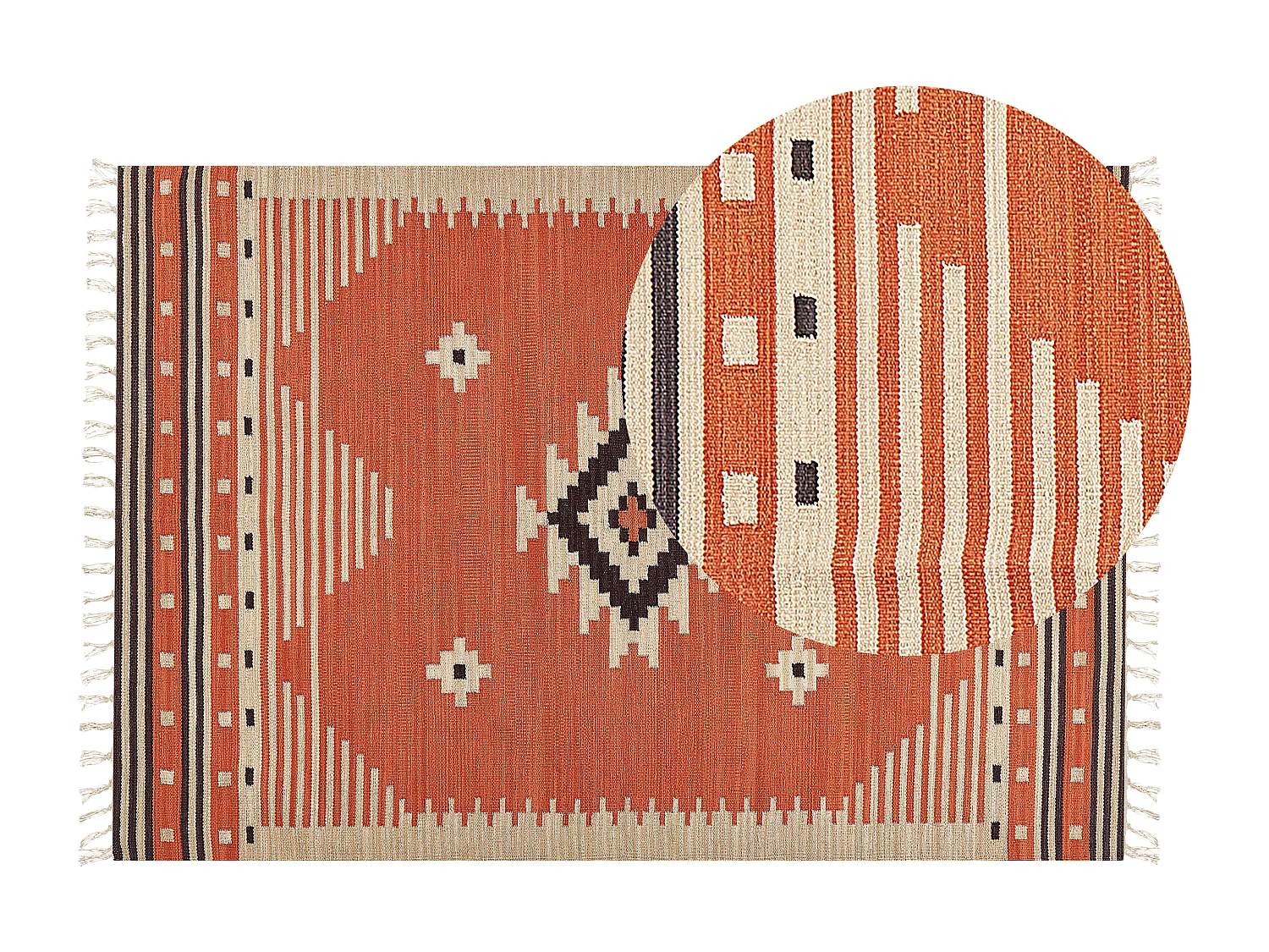 Dywan bawełniany kilim 140 x 200 cm pomarańczowy GAVAR 1371247 - obrazek 1