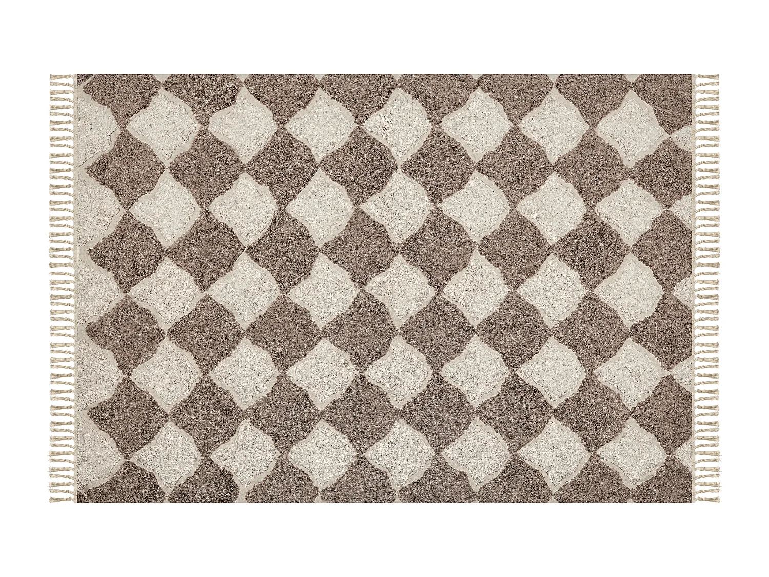 Dywan bawełniany 140 x 200 cm brązowy z beżowym SINOP 661359 - obrazek 1