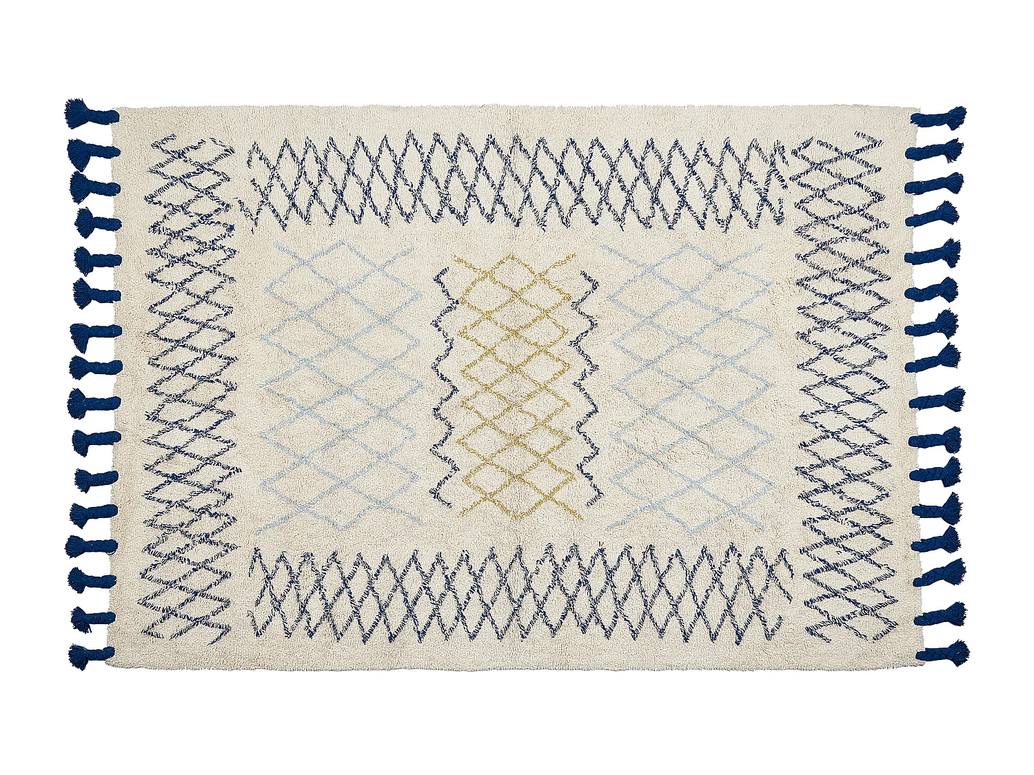 Dywan bawełniany 140 x 200 cm beżowo-niebieski ERZINCAN 613647 - obrazek 1