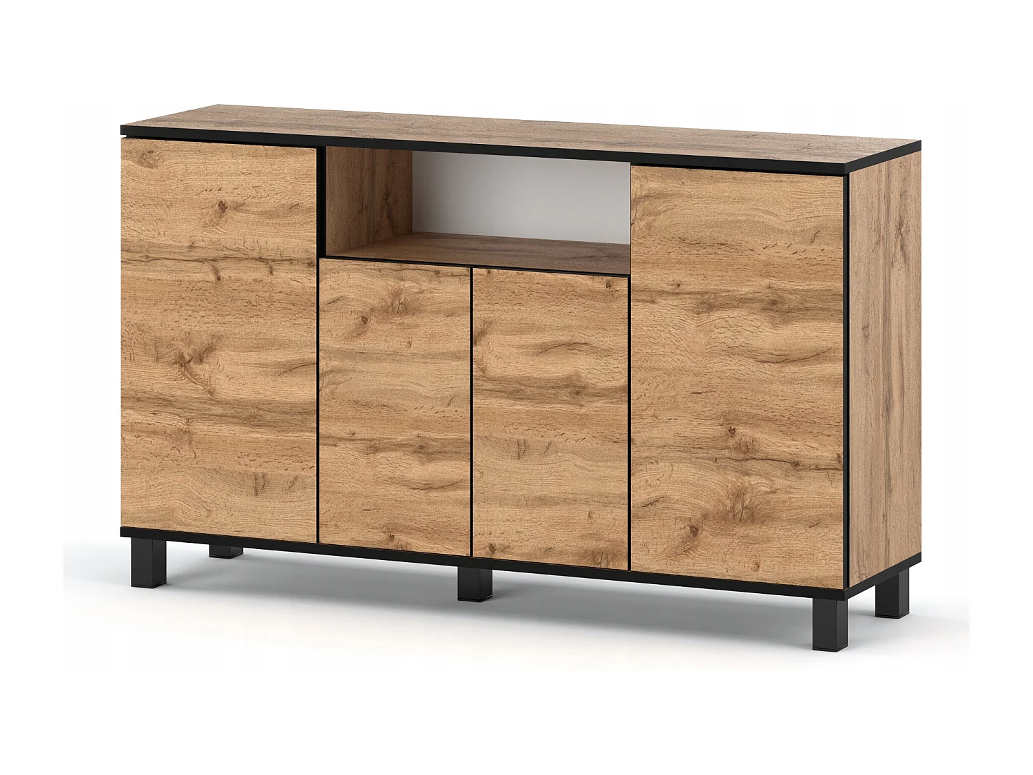 Duża Komoda 140 CM Dąb Wotan Szafka Rtv Meble Do Salonu Sypialni 4697096