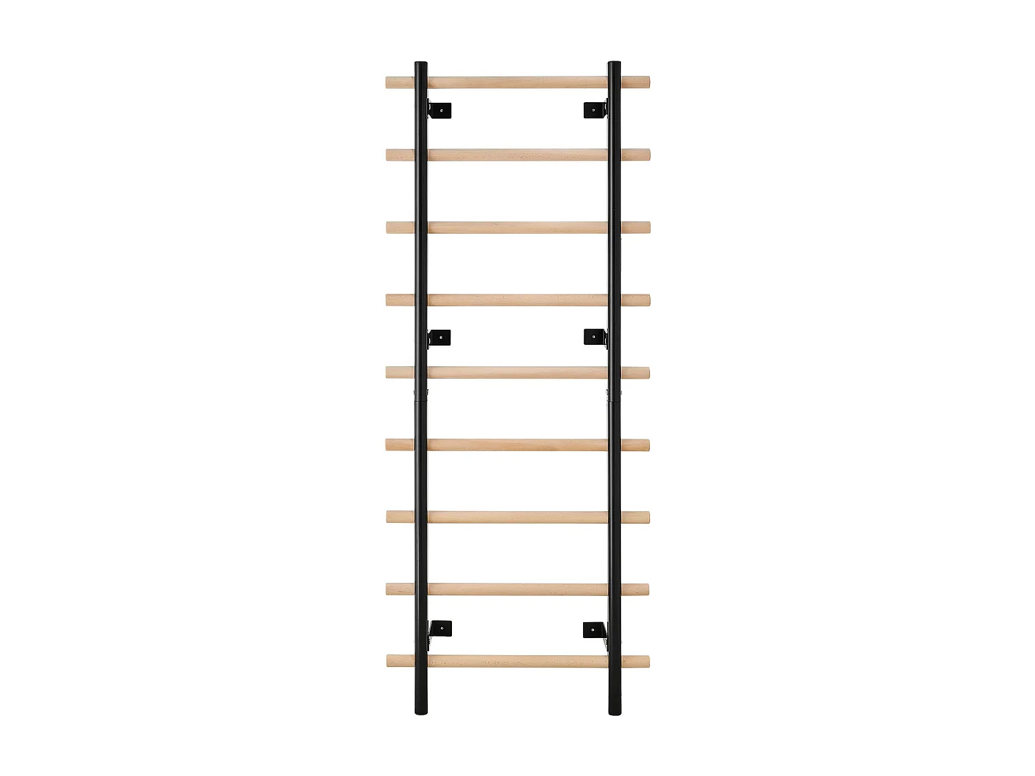 Drabinka Gimnastyczna Ścienna SucceBuy z Litego Drewna i Stali Węglowej 197x80 cm, Drabinka Szwedzka 9 Poziomów, Nośność do 150 kg, Idealna do Wspinaczki 4727436 - obrazek 1