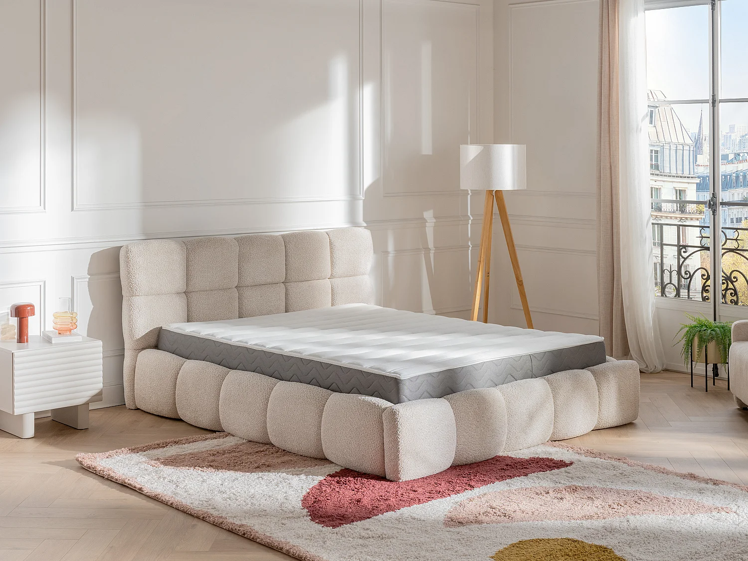 Materac 140 × 200 cm pianka HD z pamięcią kształtu i oddychająca tkanina 3D gr. 18 cm – HEAVEN marki YsméeA 3170980