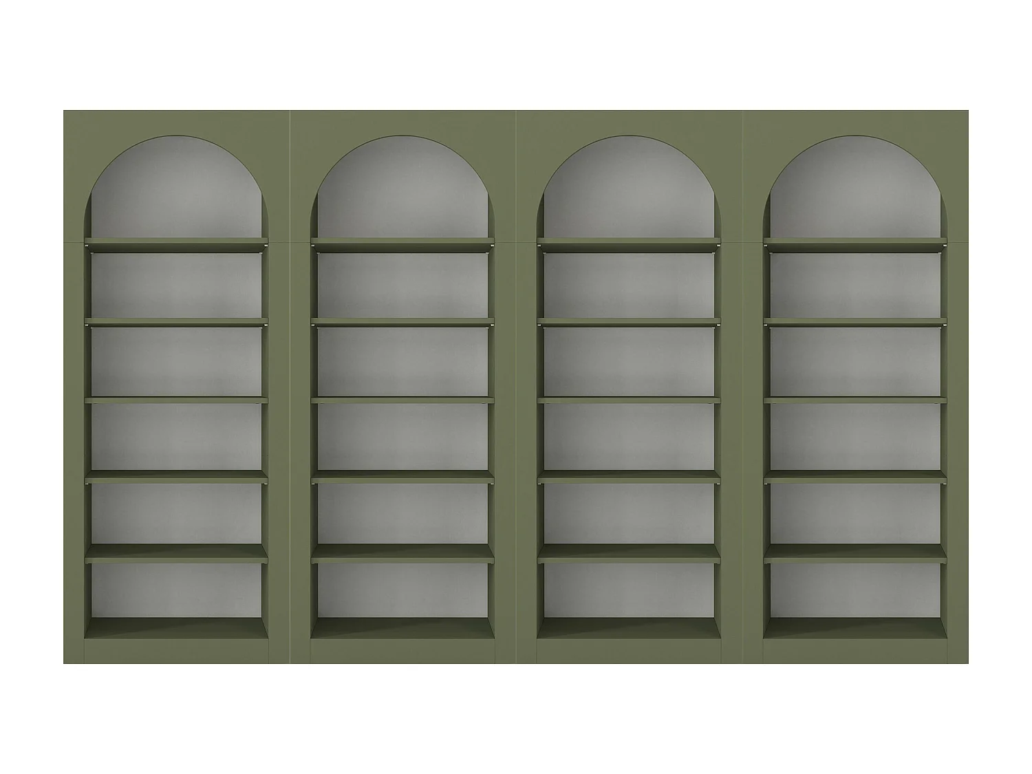 Zestaw 4 regałów z 6 przegródkami – Khaki – CYMORA 4770291