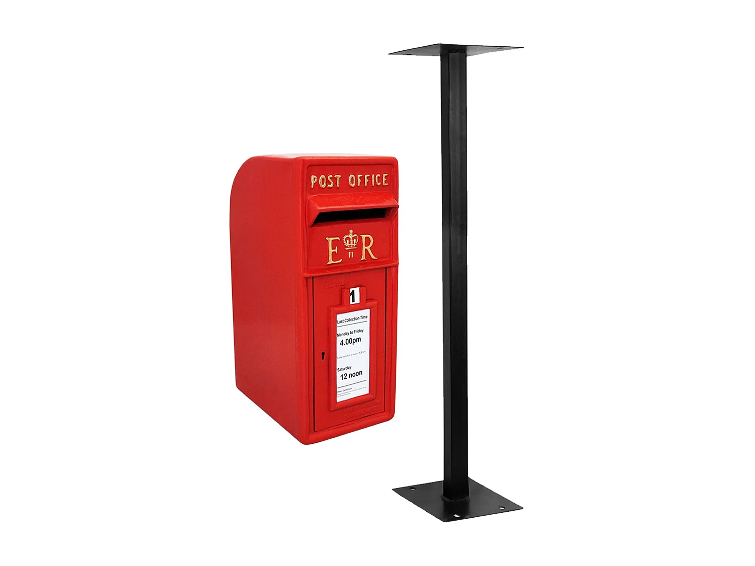 Czerwona skrzynka pocztowa Royal Mail z podstawką 4797828