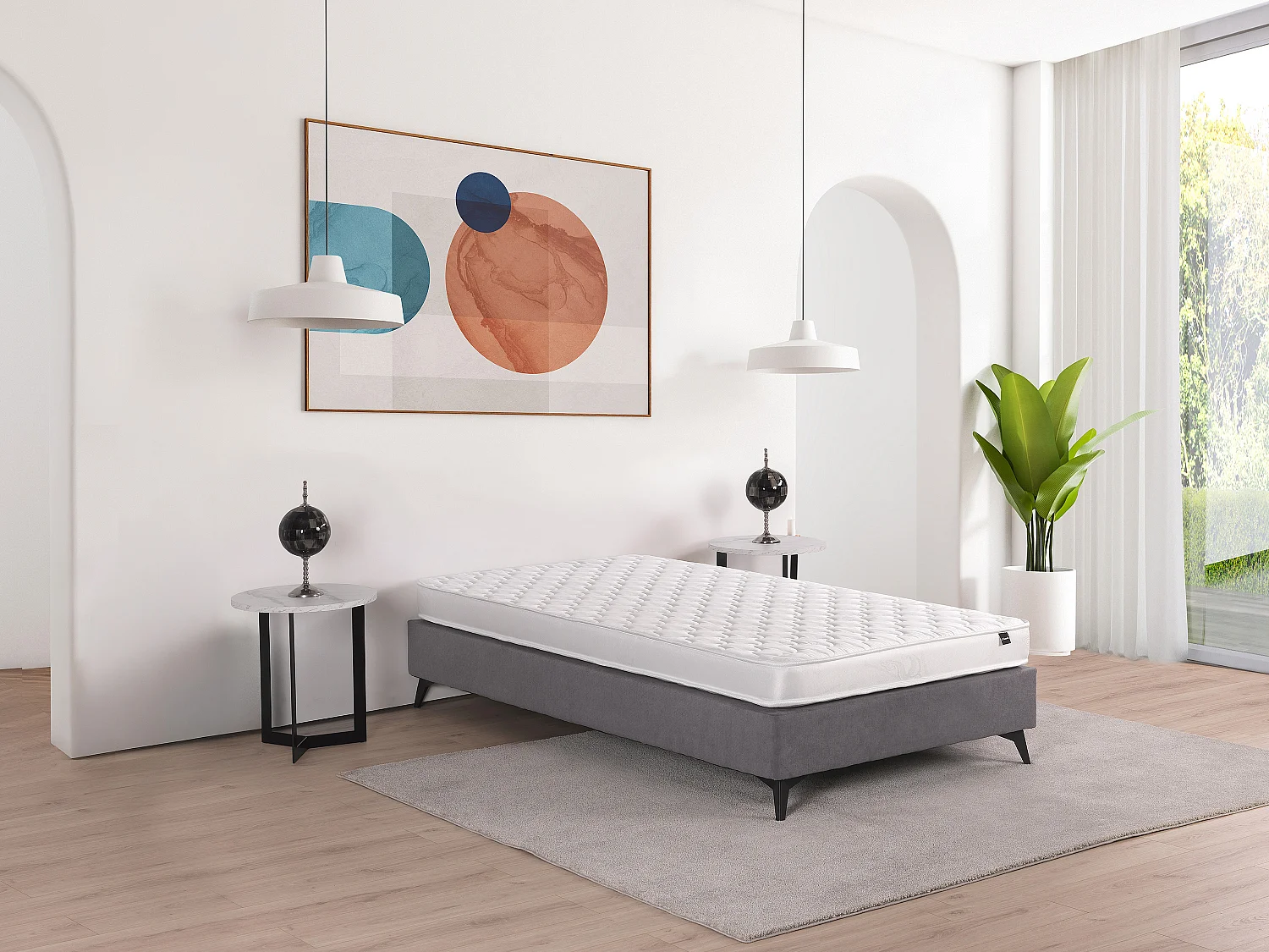Materac piankowy 90 x 200 cm o grubości 15 cm - DANAE marki YSMÉE 4805820 - obrazek 1