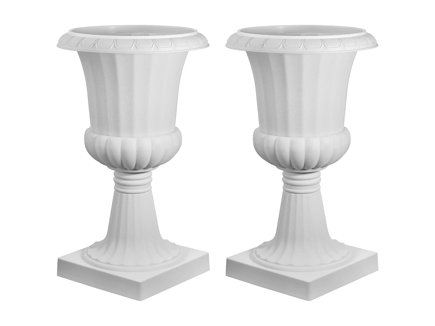 Donica Ogrodowa Plastikowa SucceBuy, 40 x 67 cm, Klasyczna Donica, Zestaw 2, dla Wnętrz, Na Zewnątrz, Ślub, Przyjęcia, Wydarzenia, Scena, Wejścia, Biały 4813797