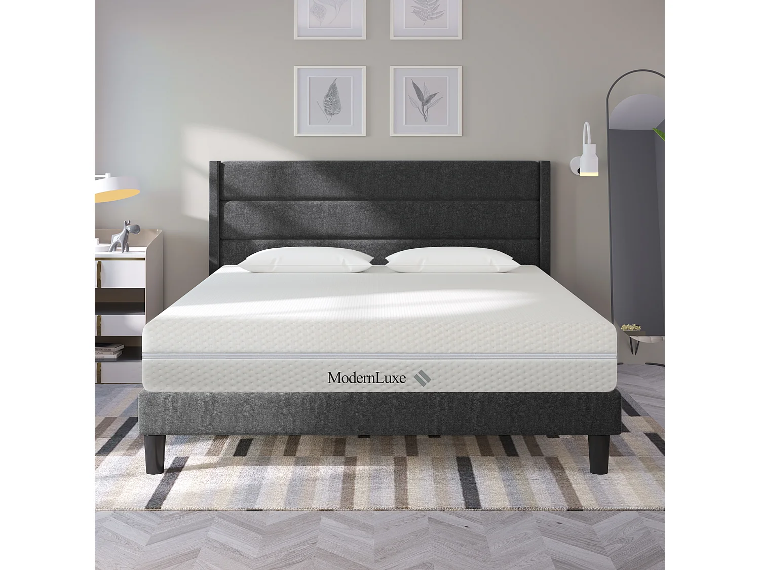 Materac piankowy - 140 x 200 cm - 7-strefowy materac komfortowy z uchwytami i pokrowcem nadającym się do prania - biały 4814489 - obrazek 1
