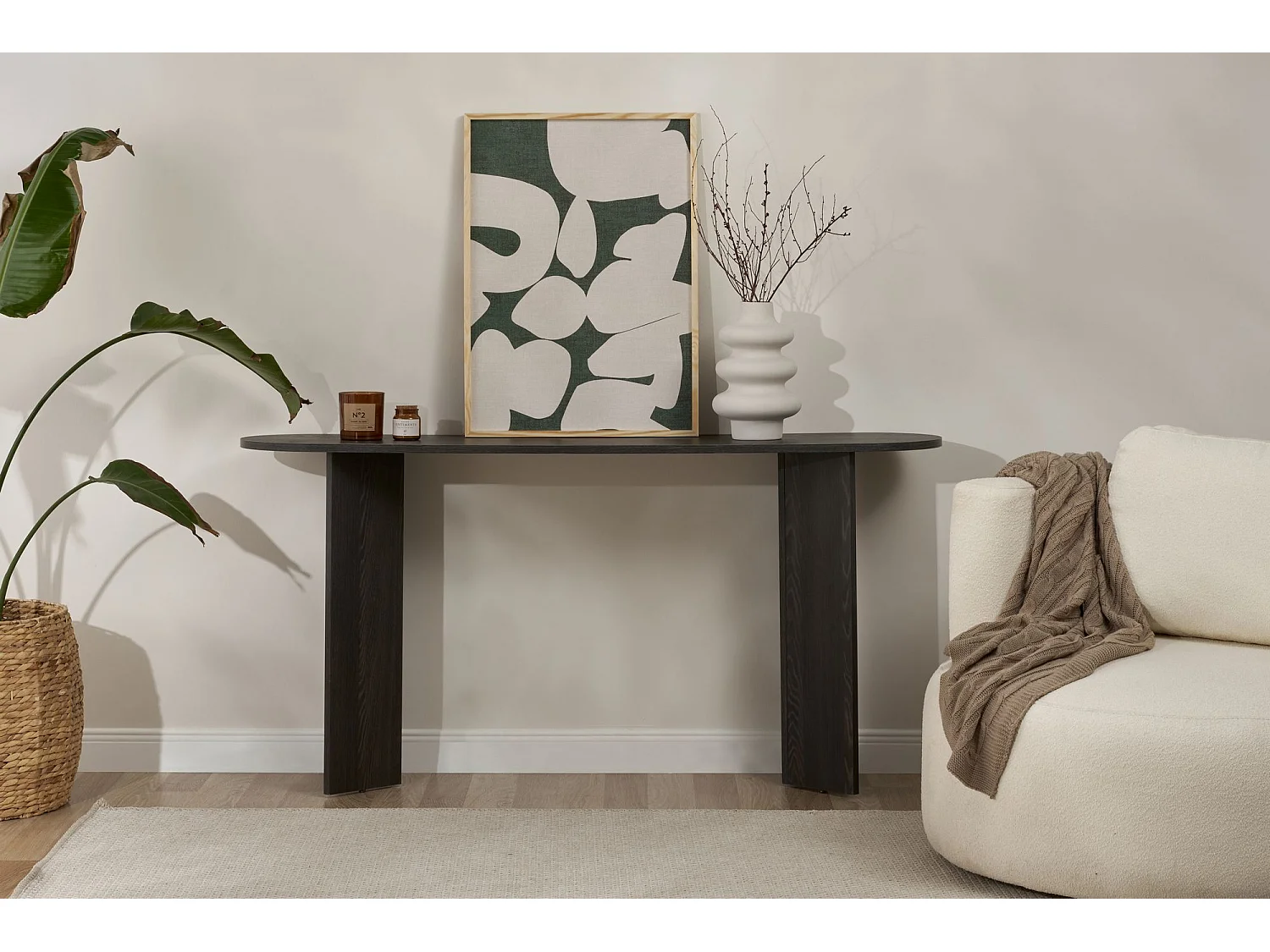 Drewniany kredens "Sira" - 35 x 150 x 75 cm - Lumière Noire 4824176 - obrazek 1