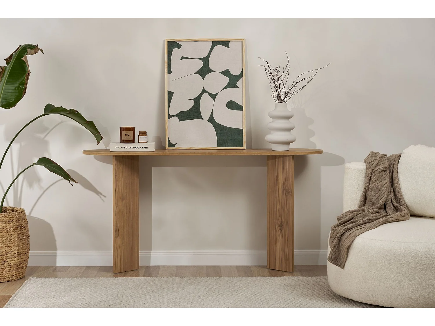 Drewniany kredens "Sira" - 35 x 150 x 75 cm - Dąb 4824174 - obrazek 1