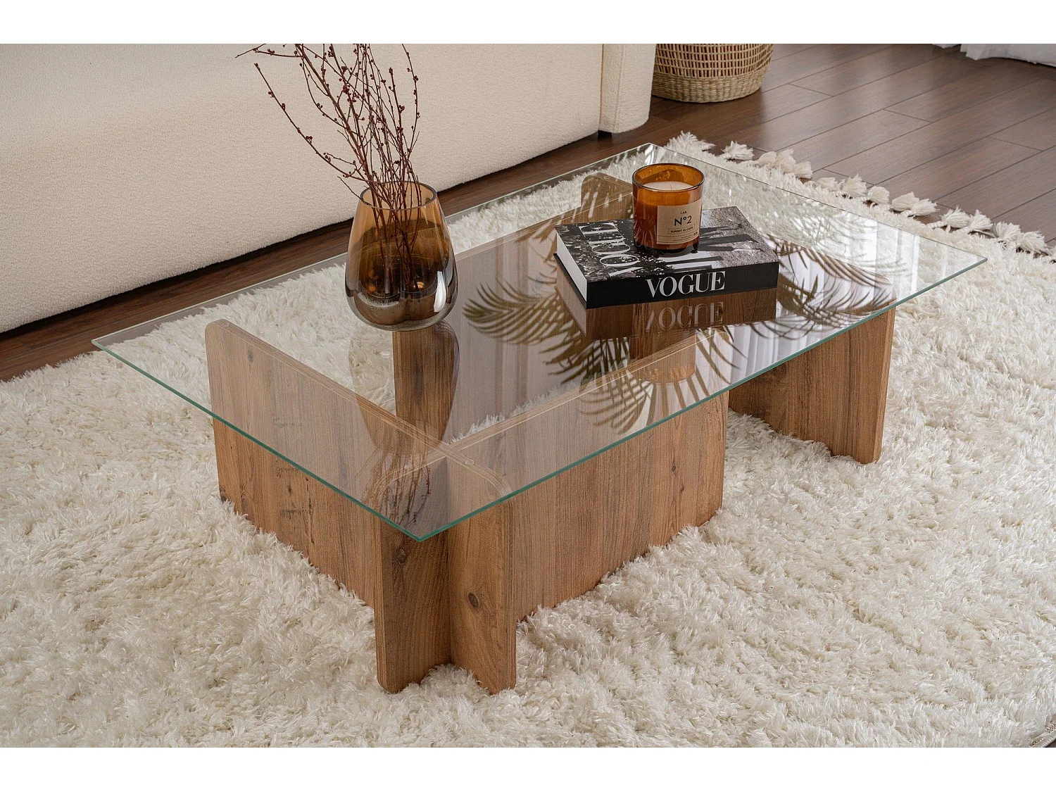 Drewniany stolik kawowy "Flavio" - 105 x 65 x 30 cm - sosna atlantycka 4831553 - obrazek 1