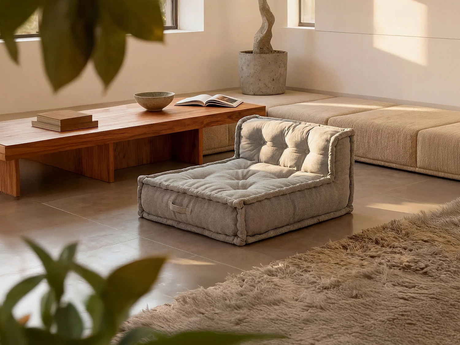 Fotel z szarej tkaniny DIROLA 4028980 - obrazek 1