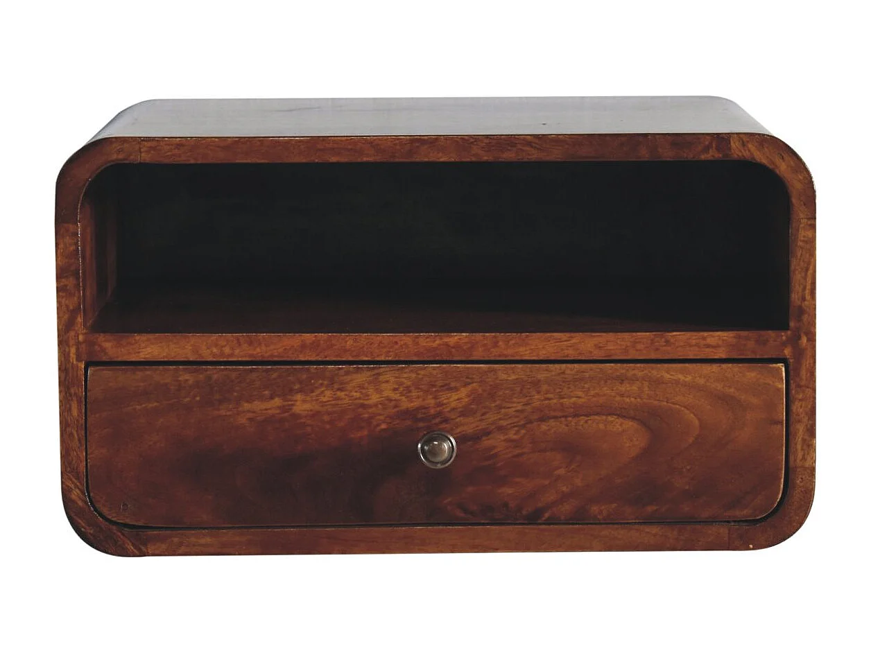 Artisan Furniture Solid Wood Duży stolik nocny Chestnut Curve Upper Slot Floating 3749765 - obrazek 1