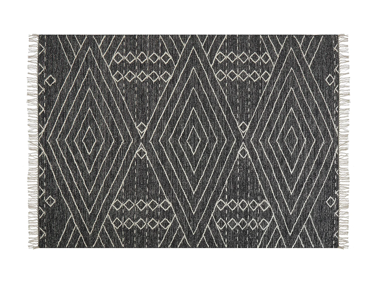 Dywan bawełniany 160 x 230 cm biało-czarny KHENIFRA 447783 - obrazek 1