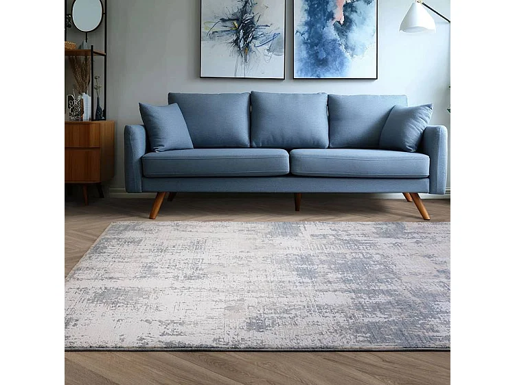 Dywan abstrakcyjny - 120x180cm - niebieski, kremowy - Seville Zafra 4580224 - obrazek 1