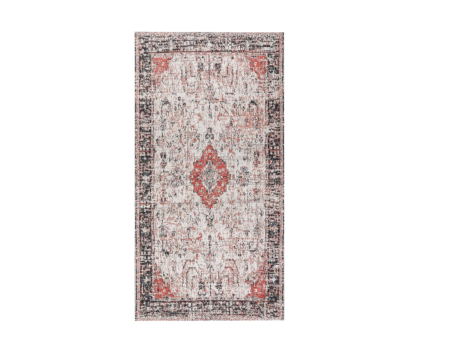 Dywan bawełniany 80 x 150 cm czerwony z beżowym ATTERA 988401 - obrazek 1