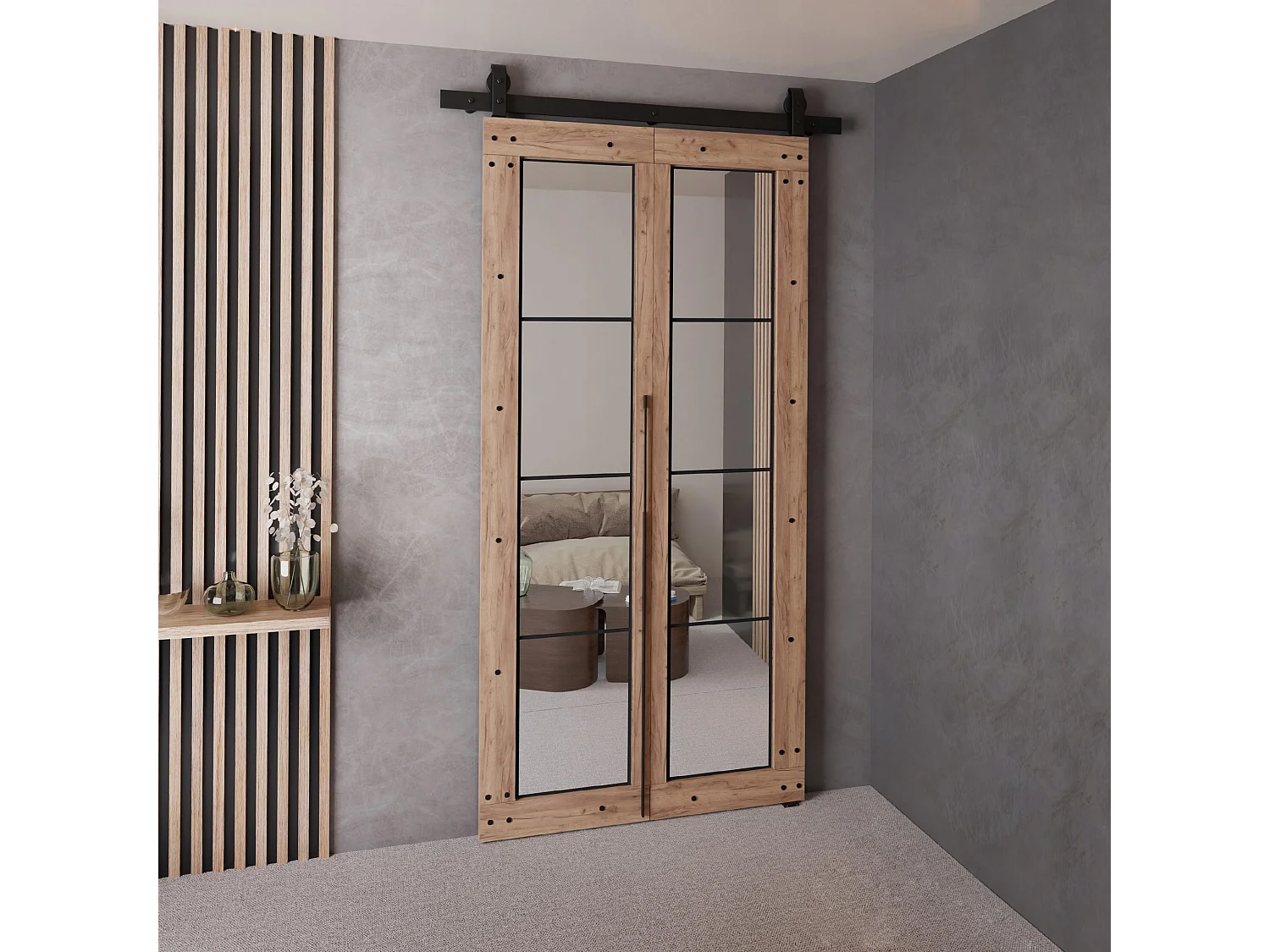 Drzwi Przesuwne QUDIO M6 Dąb Craft Złoty 80 4880162 - obrazek 1