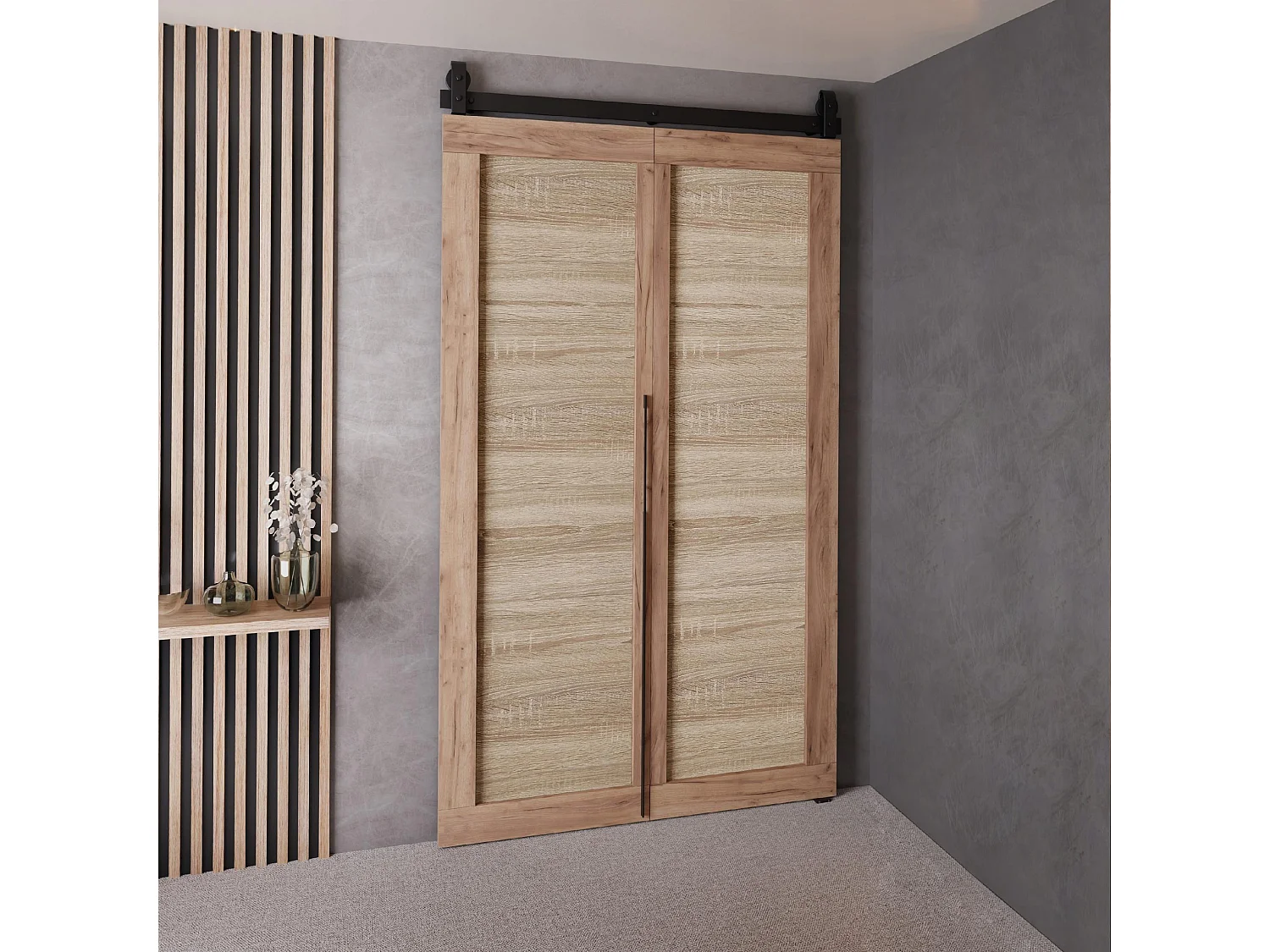 Drzwi Przesuwne QUDIO M1 Dąb Craft Złoty + Dąb Sonoma 100 4880164 - obrazek 1