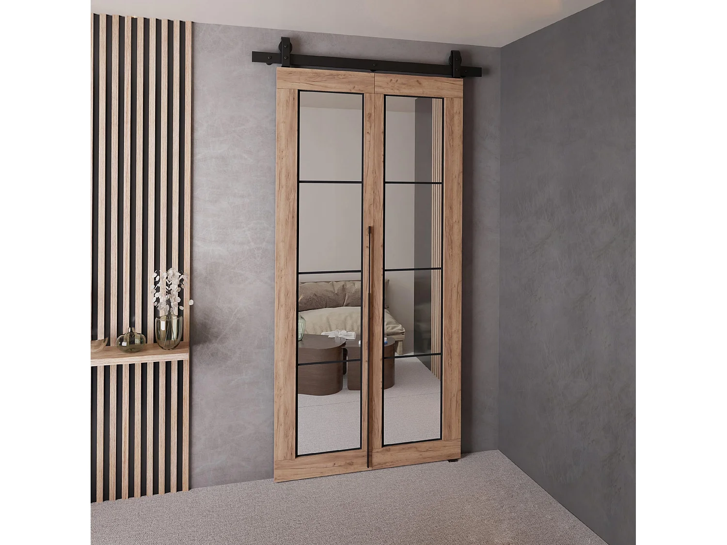 Drzwi Przesuwne QUDIO M5 Dąb Craft Złoty 80 4880208 - obrazek 1