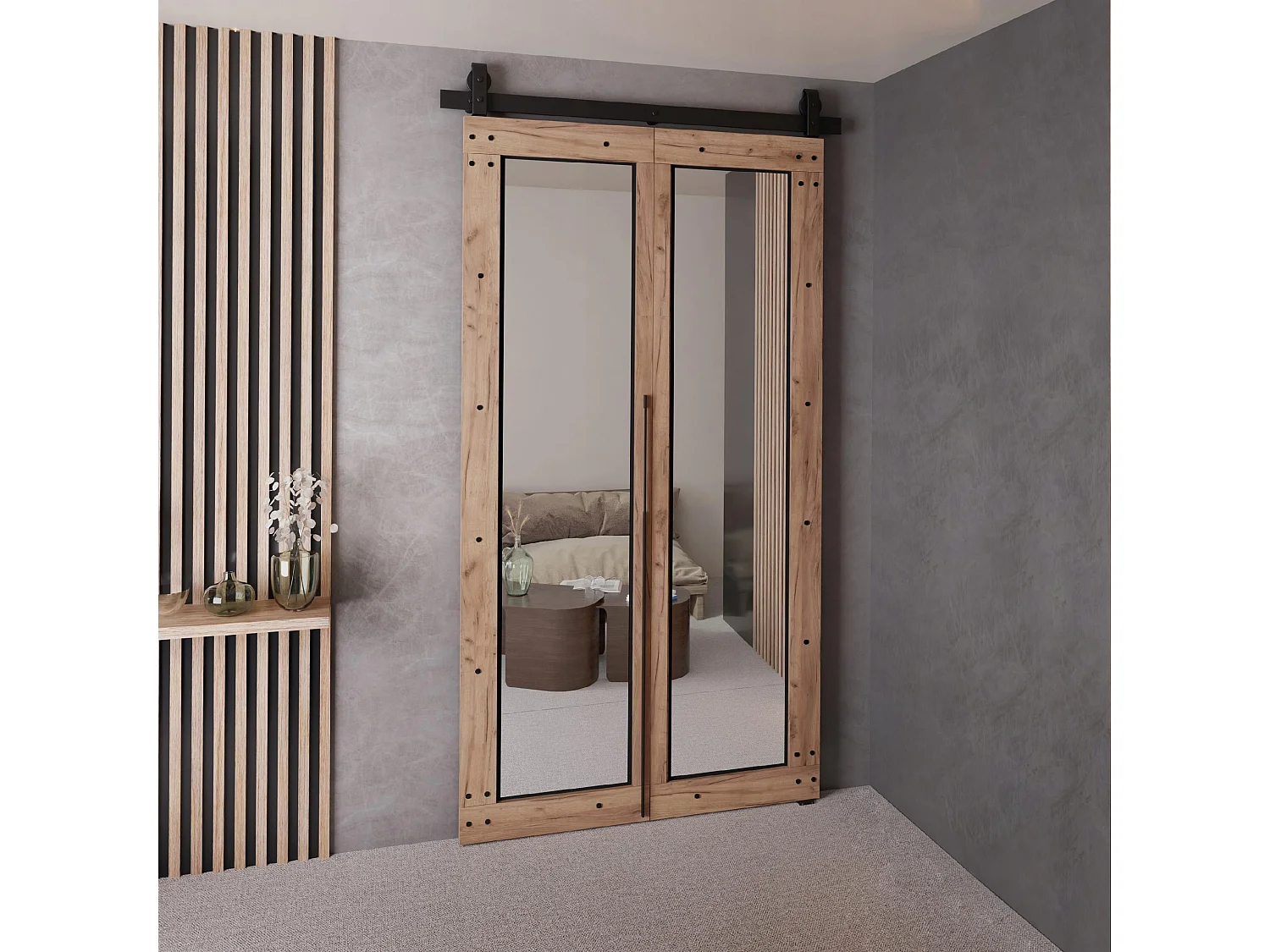 Drzwi Przesuwne QUDIO M8 Dąb Craft Złoty 90 4880284 - obrazek 1
