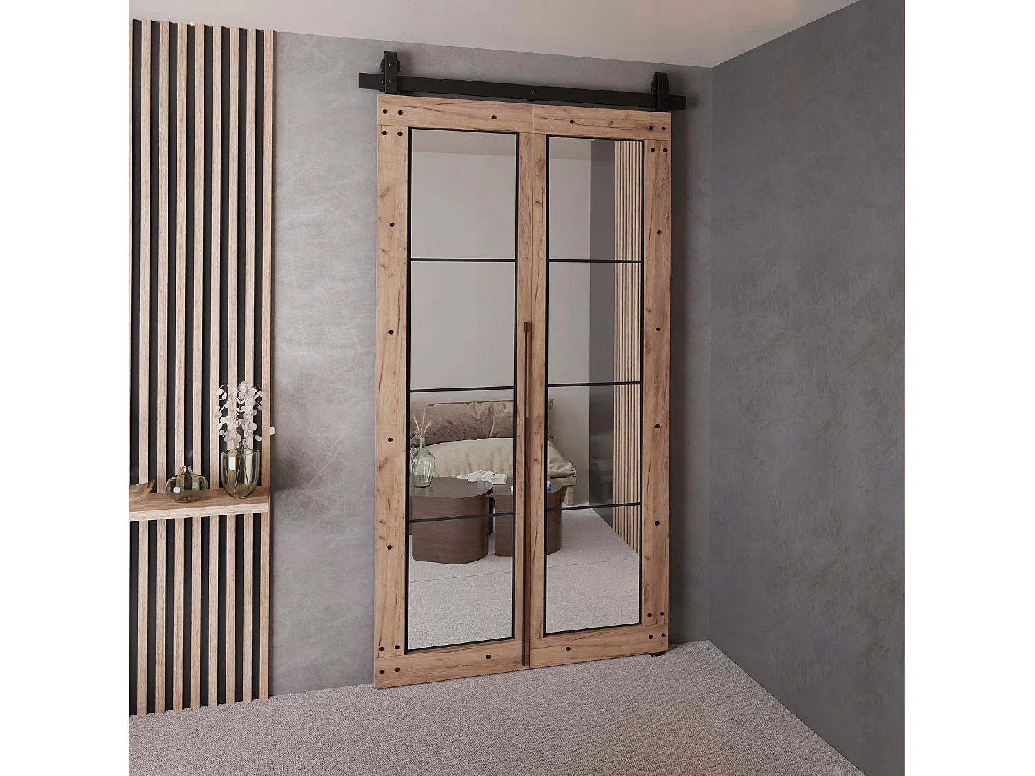 Drzwi Przesuwne QUDIO M6 Dąb Craft Złoty 90 4880387 - obrazek 1