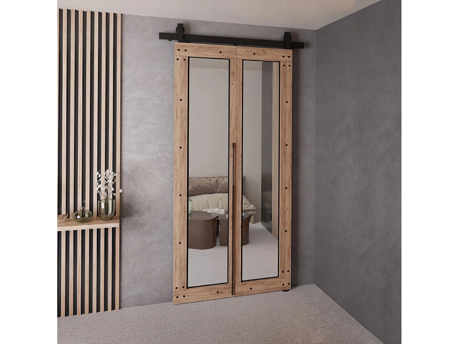 Drzwi Przesuwne QUDIO M8 Dąb Craft Złoty 80 4880406 - obrazek 1