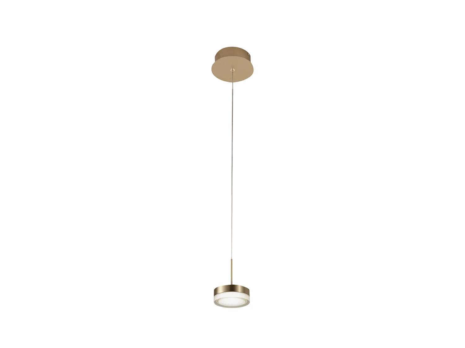 Dunk - pojedyncza lampa wisząca w kolorze satynowego mosiądzu, Fabas Luce - 8W ściemnialna dioda LED, nowoczesny design 4902347 - obrazek 1
