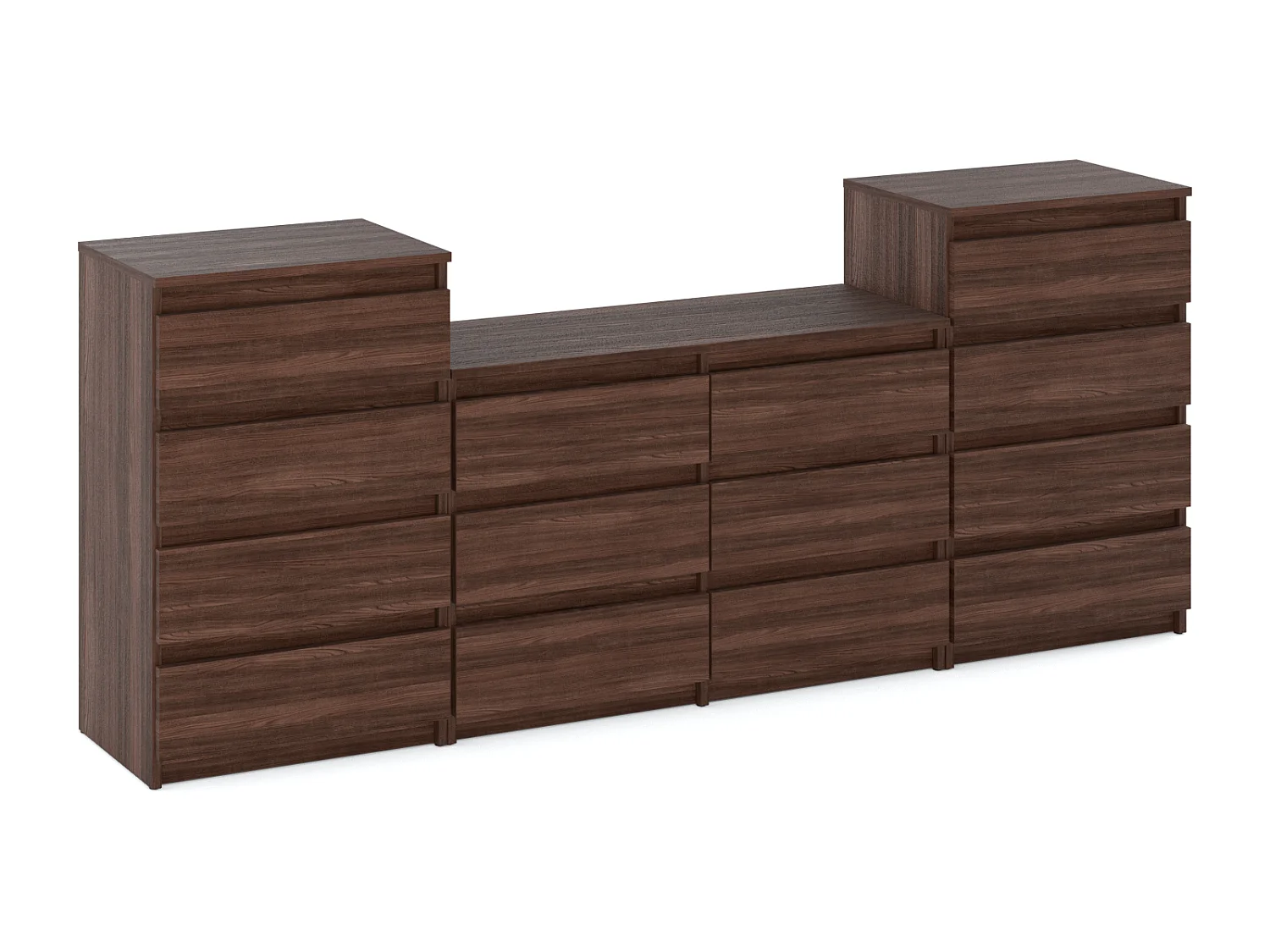 Duża Komoda z 14 Szufladami 220 CM Szafka Rtv Dąb Wenge Meble Do Salonu Sypialni 4919276 - obrazek 1