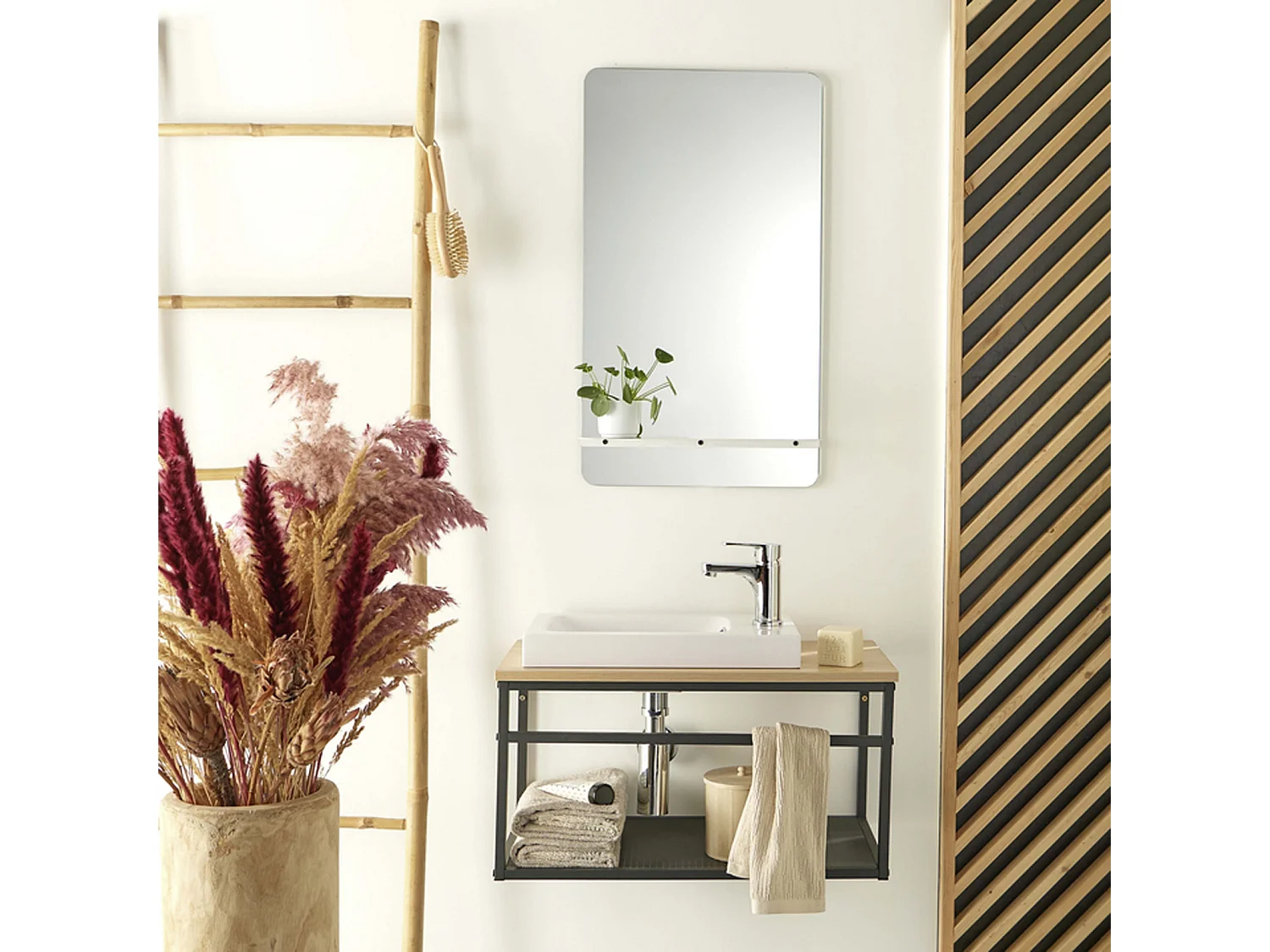 Duży zestaw umywalkowy WILO z baterią i lustrem 60 cm 3991097 - obrazek 1