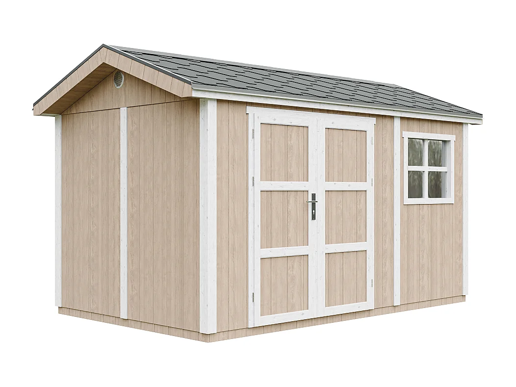 Domek ogrodowy najwyższej jakości - 8,68 m² - H252x250x412 cm - z podłogą i gonty bitumiczne - M914A-TERRA BROWN 4920766 - obrazek 1
