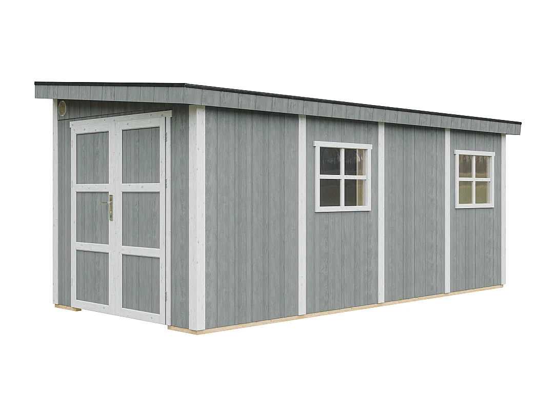 Domek ogrodowy najwyższej jakości - 11,47 m² - H231x248x530 cm - bez podłogi i ściany bocznej - M940B-CAVERN STEEL 4920769 - obrazek 1