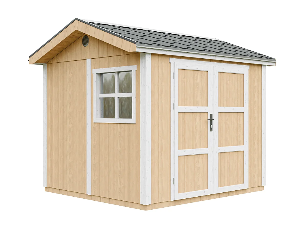 Domek ogrodowy najwyższej jakości - 5,9 m² - H252x250x294 cm - z podłogą i gonty bitumiczne - M913A-HARVEST HONEY 4920770 - obrazek 1