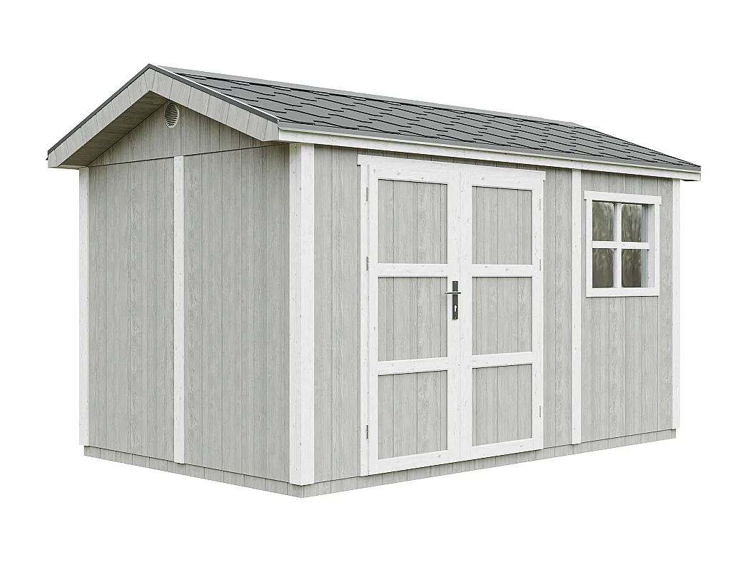Domek ogrodowy najwyższej jakości - 8,68 m² - H252x250x412 cm - z podłogą i gonty bitumiczne - M914A-TUNDRA GREY 4920777 - obrazek 1