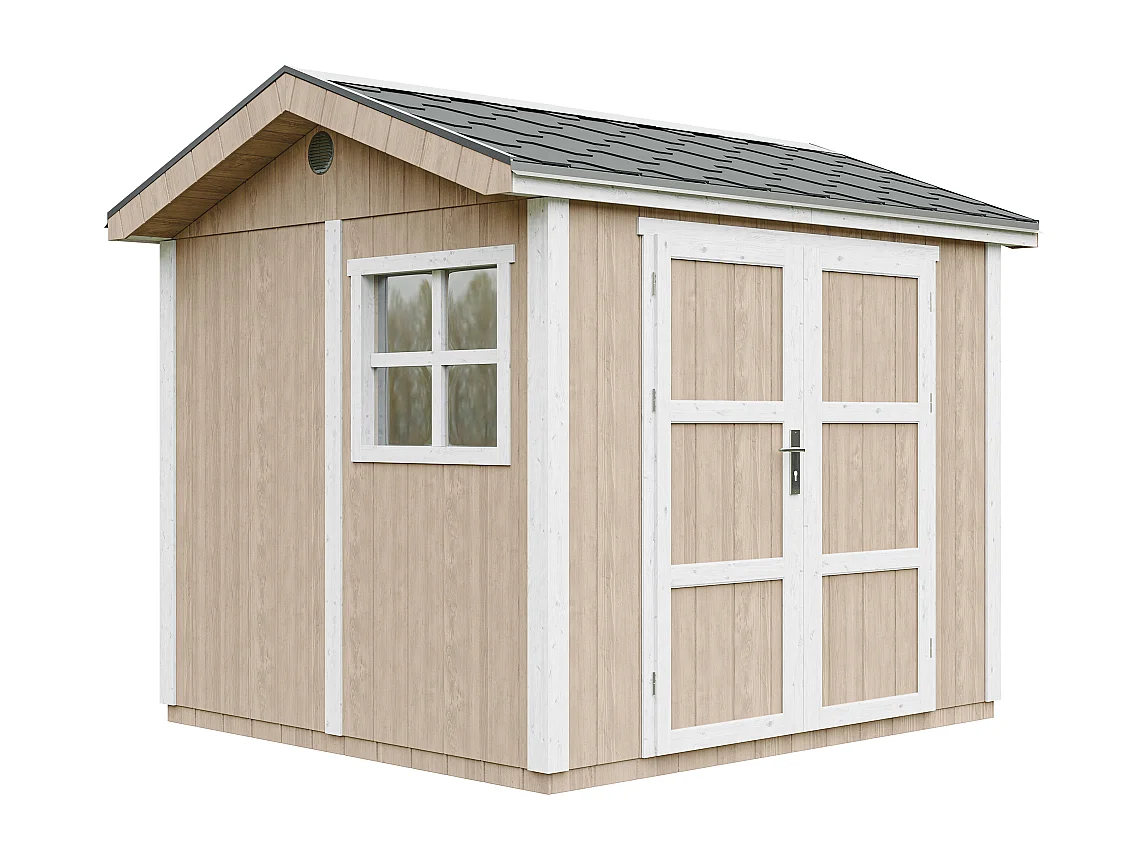 Domek ogrodowy najwyższej jakości - 5,9 m² - H252x250x294 cm - z podłogą i gonty bitumiczne - M913A-TERRA BROWN 4920789 - obrazek 1