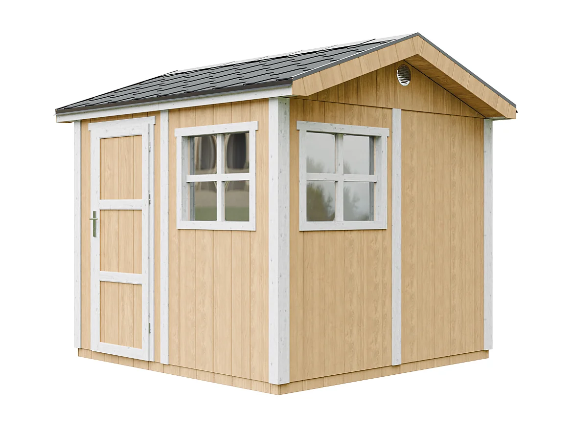 Domek ogrodowy najwyższej jakości - 5,9 m² - H252x250x294 cm - z podłogą i gonty bitumiczne - M913-HARVEST HONEY 4920792 - obrazek 1