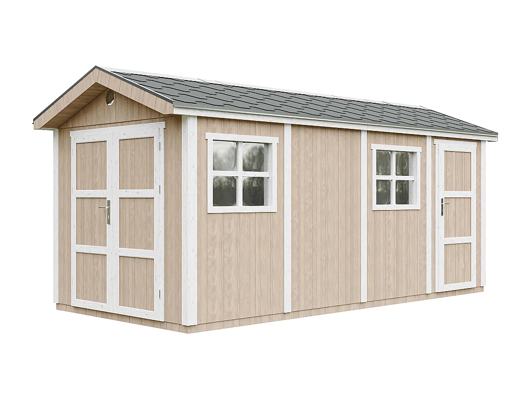 Domek ogrodowy najwyższej jakości - 11,47 m² - H252x250x530 cm - z podłogą i gonty bitumiczne - M915C-TERRA BROWN 4920791 - obrazek 1