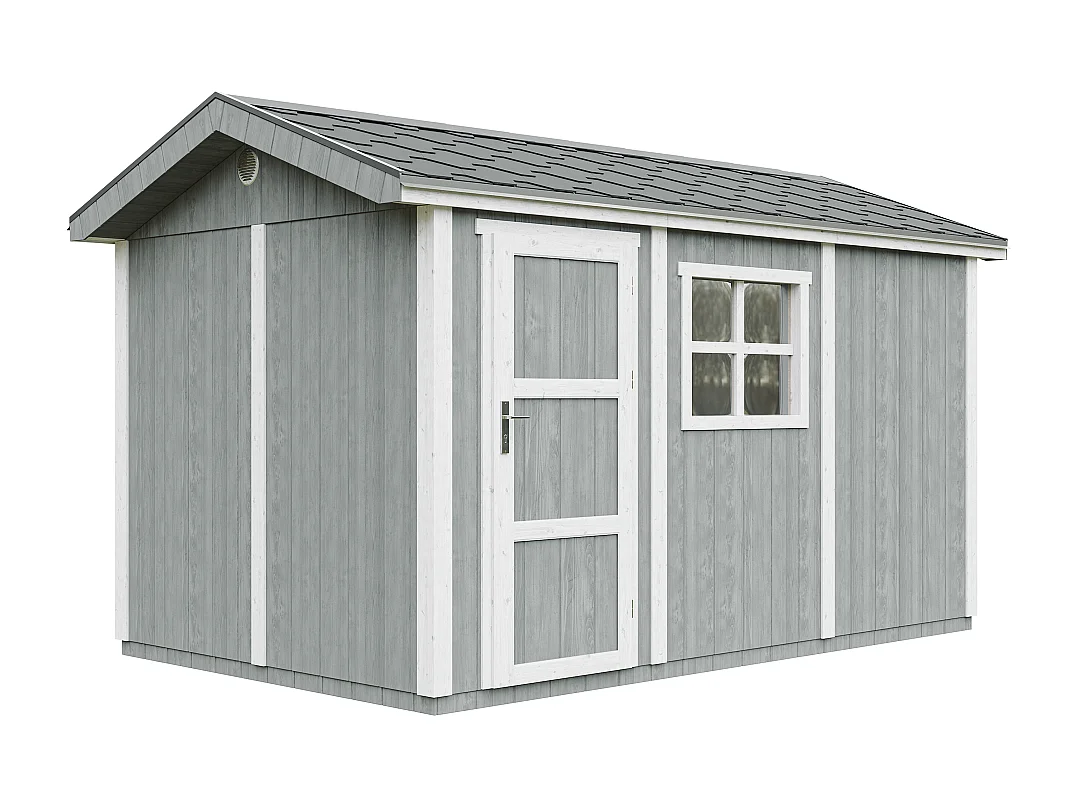 Domek ogrodowy najwyższej jakości - 8,68 m² - H252x250x412 cm - z podłogą i gonty bitumiczne - M914-CAVERN STEEL 4920795 - obrazek 1